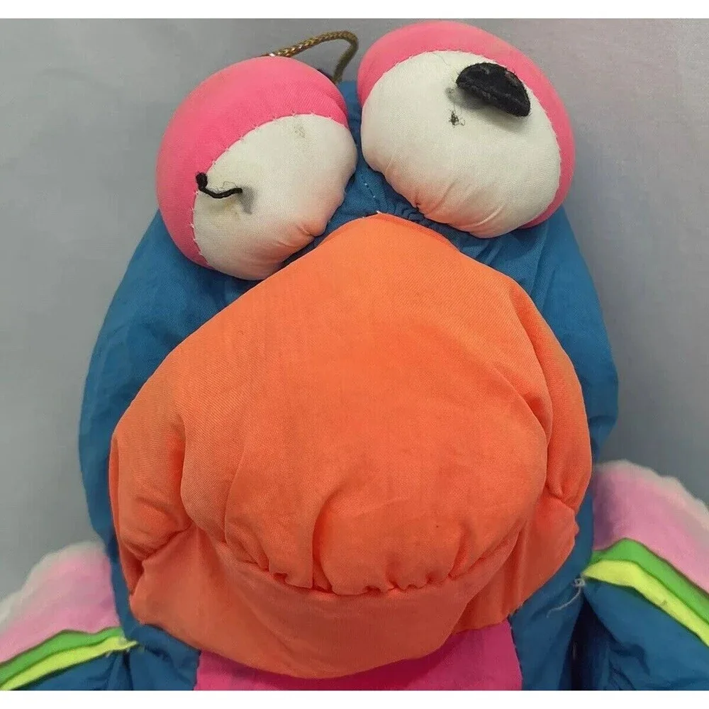 Vintage Ace Novelty Neon Bird Plush Nylon Puffalump 10